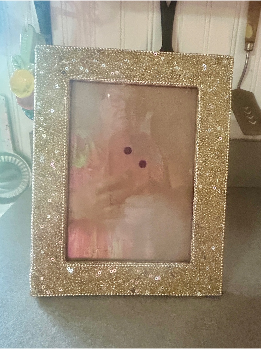 Gold Sequin Decorative Photo Frame - Sparkling Accent